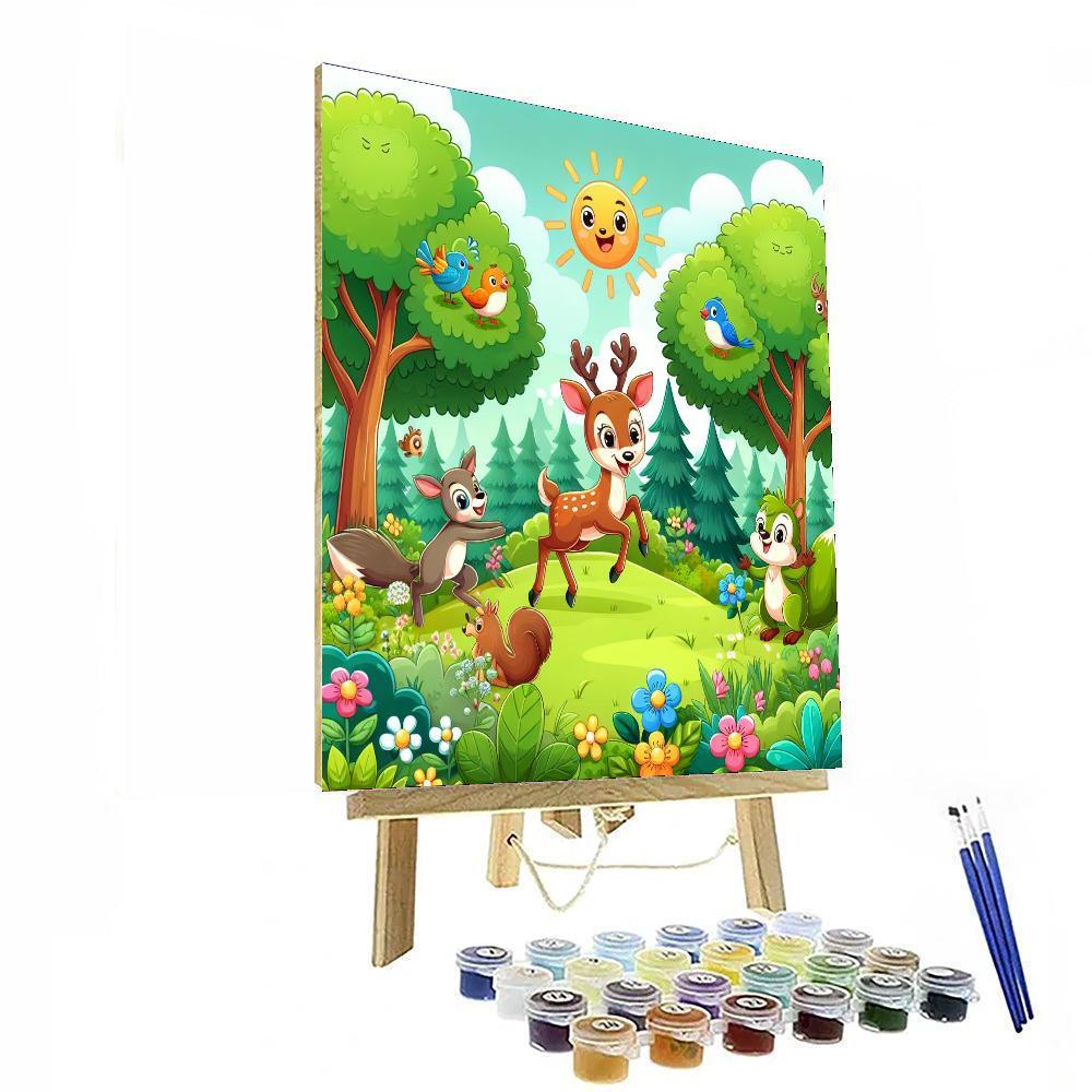 Frolicking Forest Creatures Paint By Number