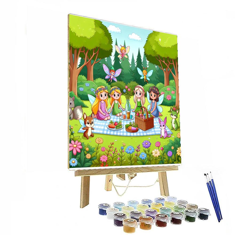 Garden Fairy's Picnic Paint By Numbers Art