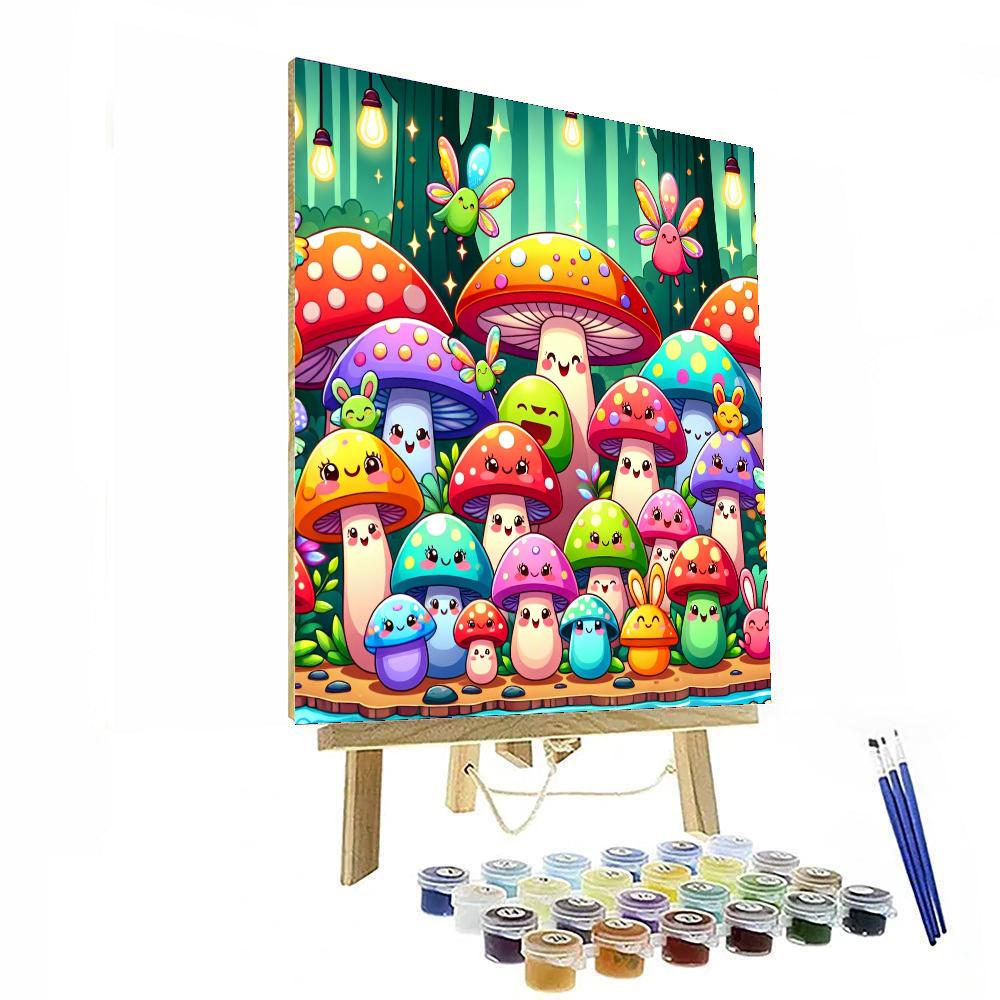 Magical Mushroom Adventure Paint By Numbers Art