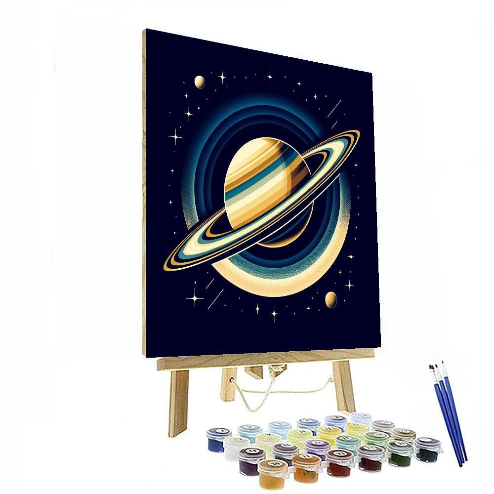 Cosmic Journey To Saturn Painting By Numbers Kit