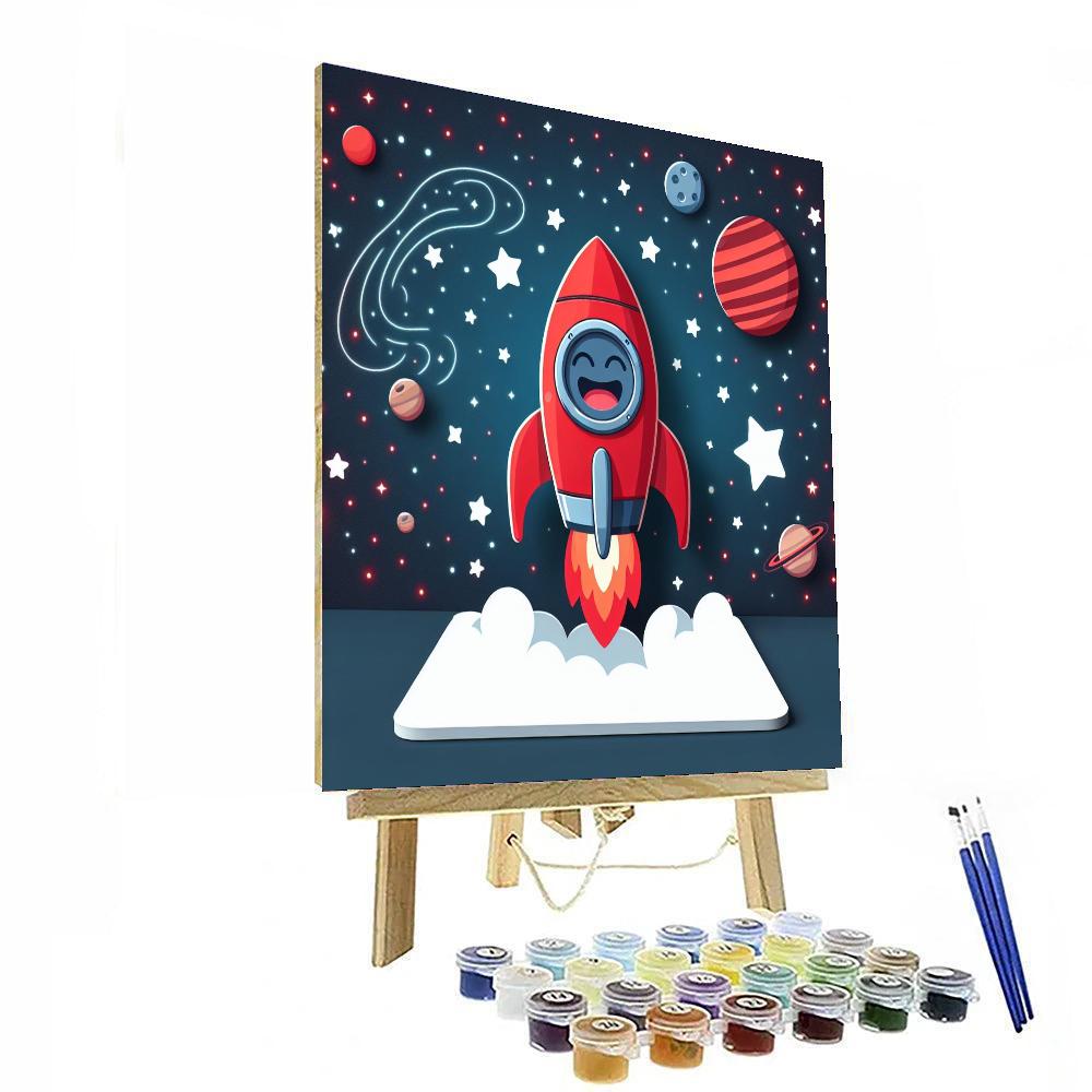 Exciting Rocket Painting By Numbers Kit
