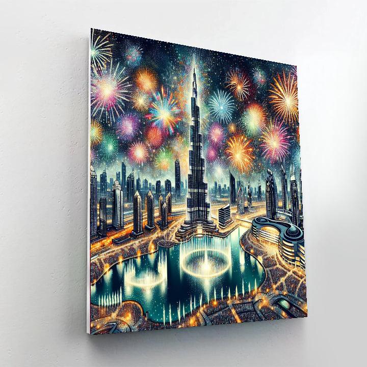 New Year's Eve Fireworks - United Arab Emirates Paint By Numbers Kits