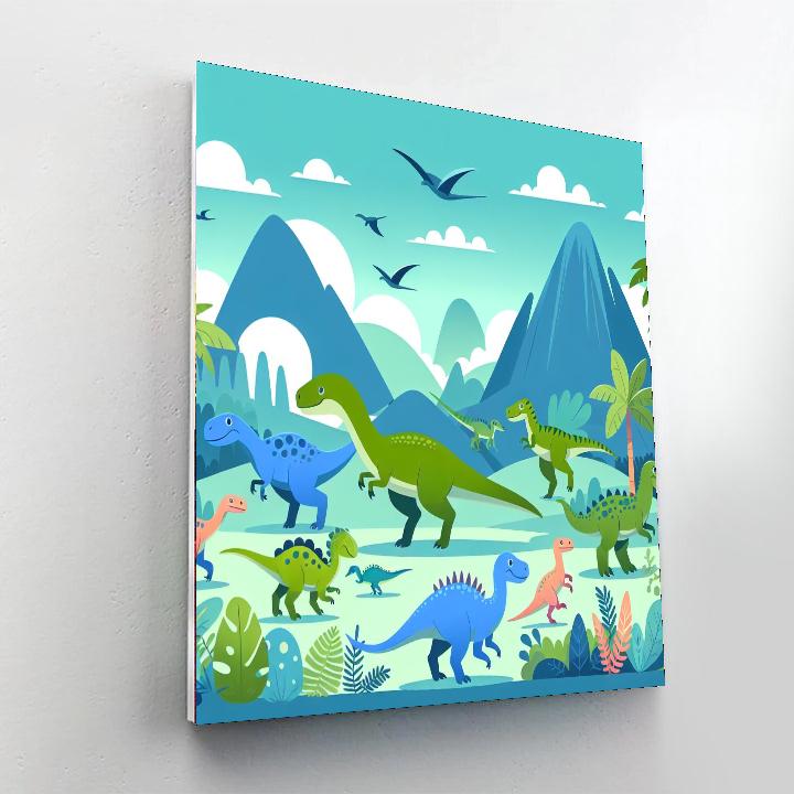 Prehistoric Dinosaur Expedition Paint By Numbers Art