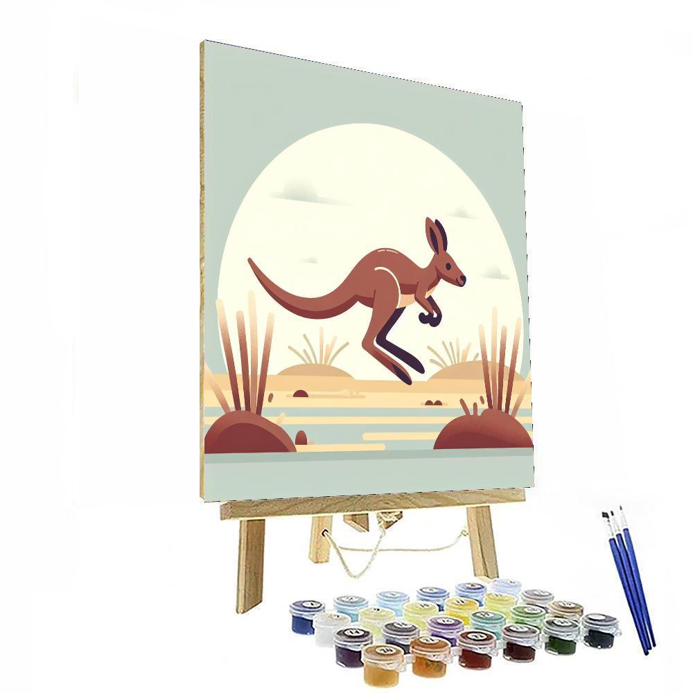 Caring Kangaroo Kicks Paint By Color
