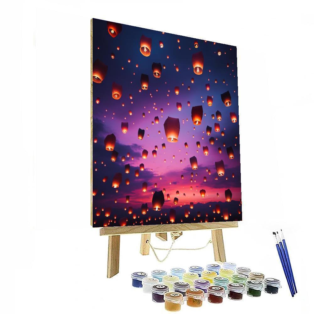 Floating Paper Lantern Festival Painting By Numbers Kit