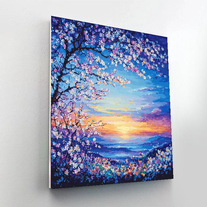 Georges Seurat Inspired Twilight Blossom Symphony  Painting Number Kit