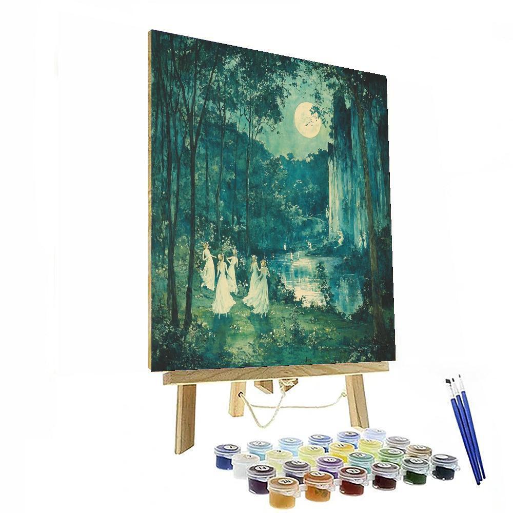 John William Waterhouse Inspired Mythical Forest Glade  Number Painting