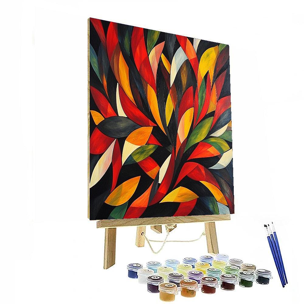 Jean-Michel Basquiat Inspired Colorful Anarchy  Number Painting