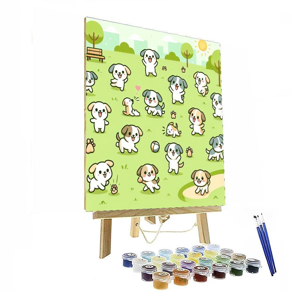 Puppy Park Playdate Paint By Number