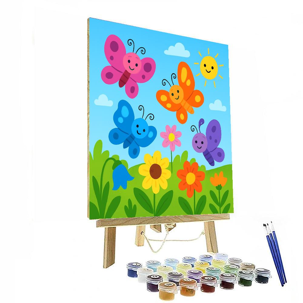 Bright And Breezy Butterfly Garden DIY Paint By Numbers