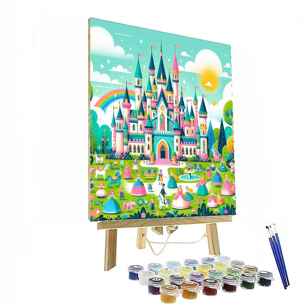 Friendly Fairy Tale Castle Paint By Numbers Art
