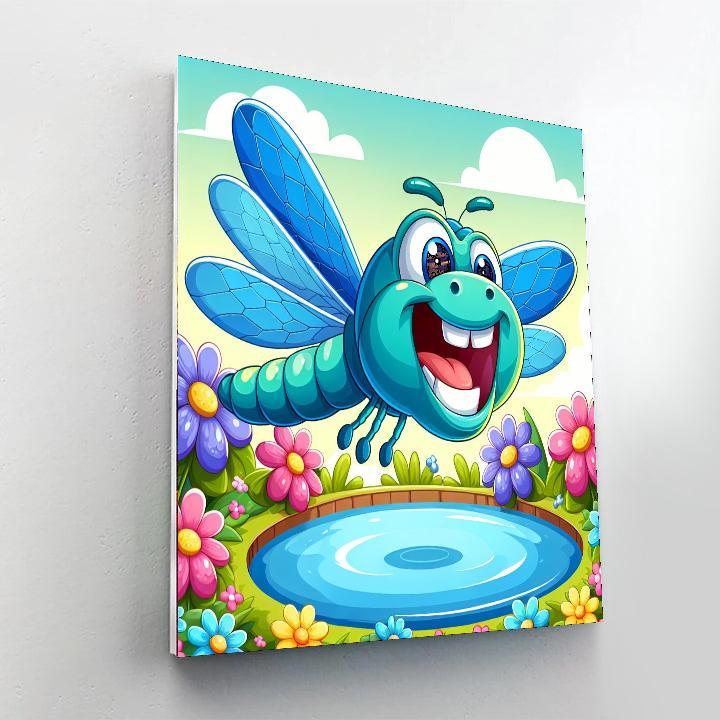 Silly Dragonfly Friend DIY Paint By Numbers