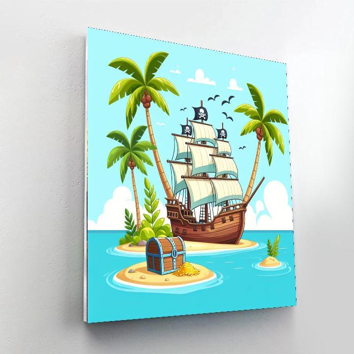 Adventurous Pirate Island DIY Paint By Numbers