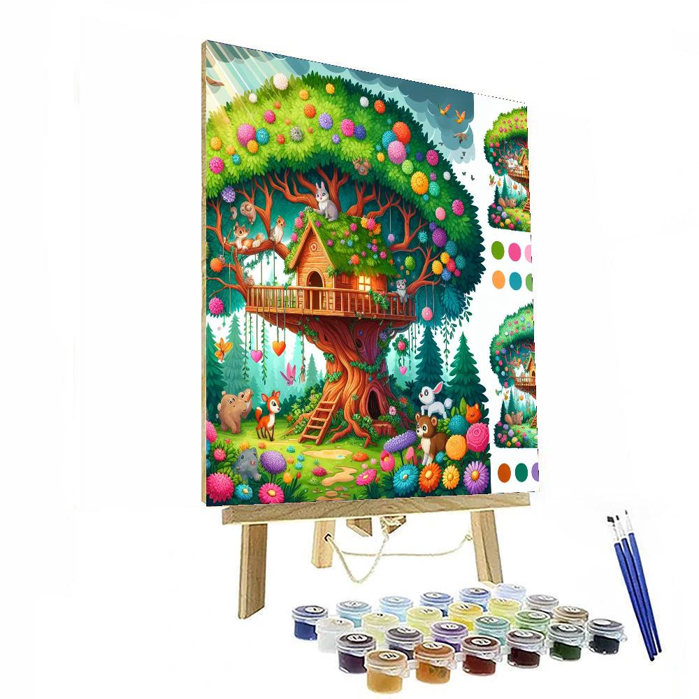 Sunny Adventure Treehouse Numbered Painting Kits