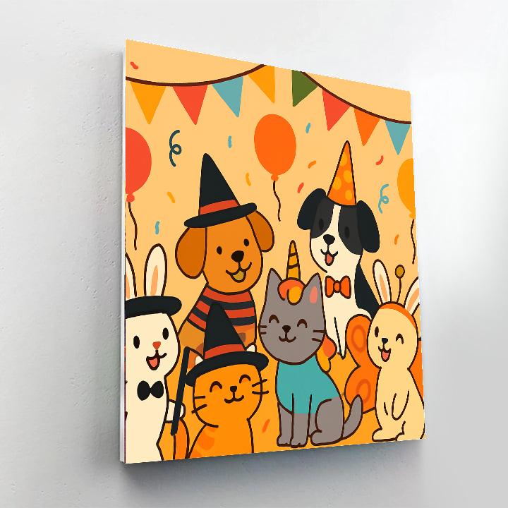 Silly Animal Costume Party Paint By Numbers Kits