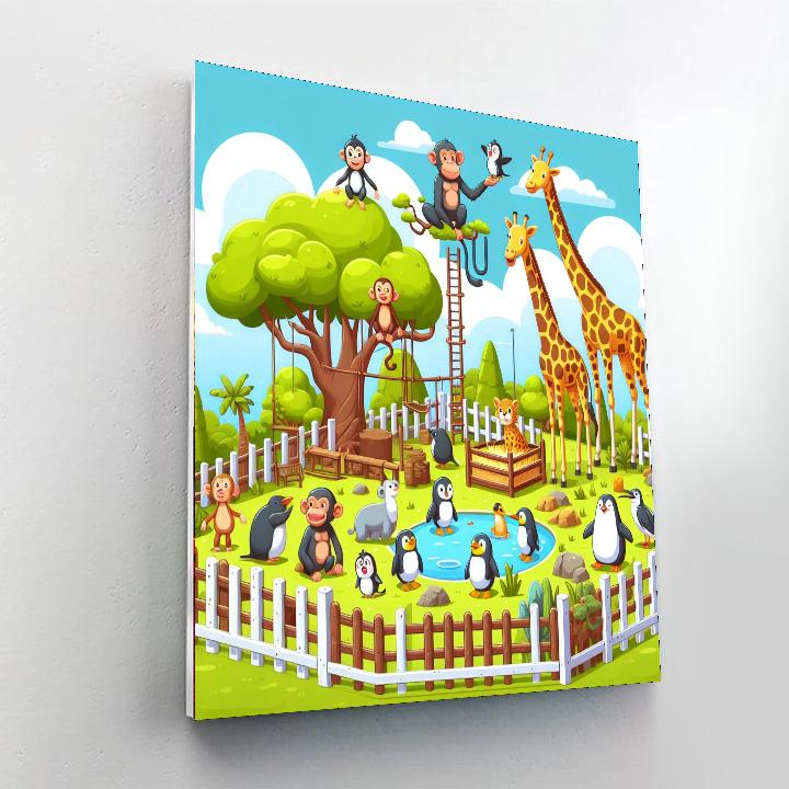 Zoo Keeper's Day Out Number Painting