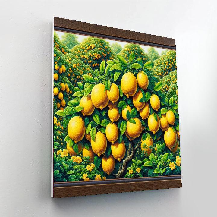 Lively Lemon Grove Paint By Numbers Art