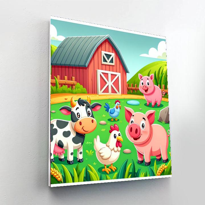 Funny Farmyard Adventure Numbered Painting Kits