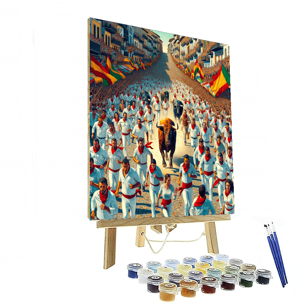 Running Of The Bulls - Pamplona, Spain Paint By Number