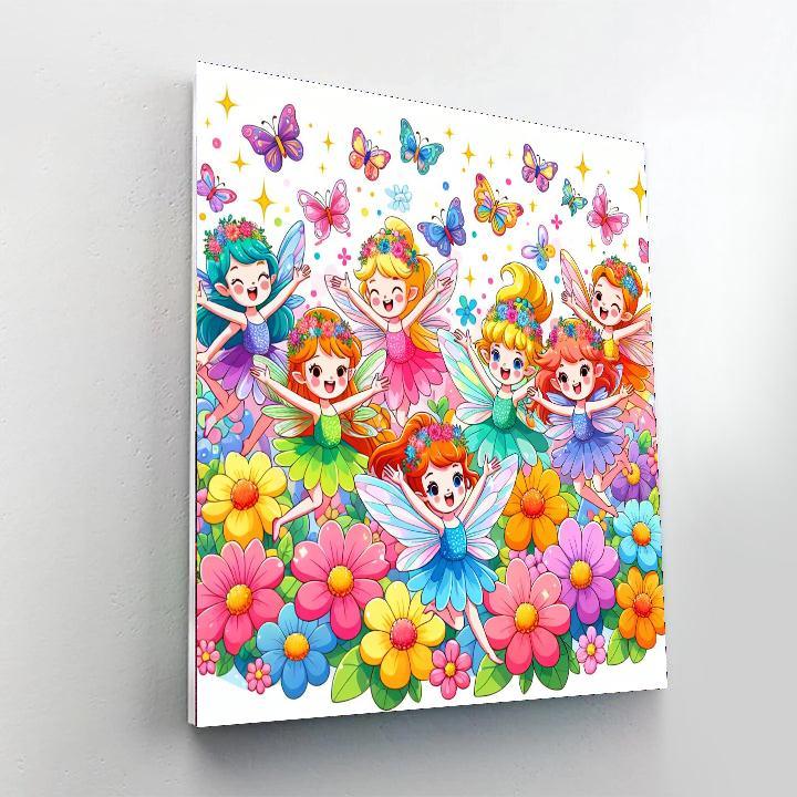Frolicking Fairy Friends Paint By Color