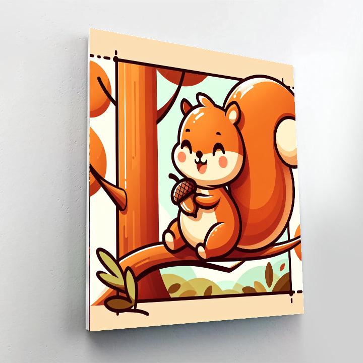 Merry Squirrel Paint By Numbers Art