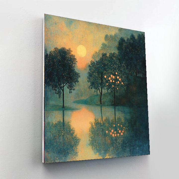 Odilon Redon Inspired Enchanted Twilight Orchard  Number Painting