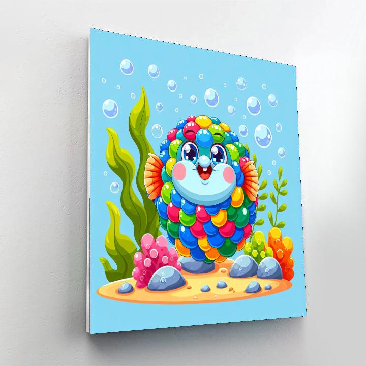Cheerful Rainbow Fish DIY Paint By Numbers