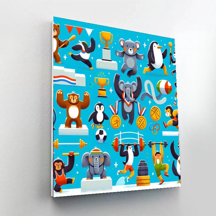 Animal Olympics Extravaganza DIY Paint By Numbers