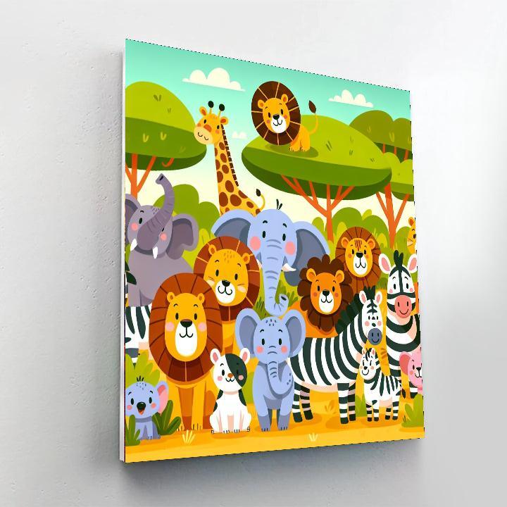 Whimsical Wild Animal Safari Paint By Numbers Kits