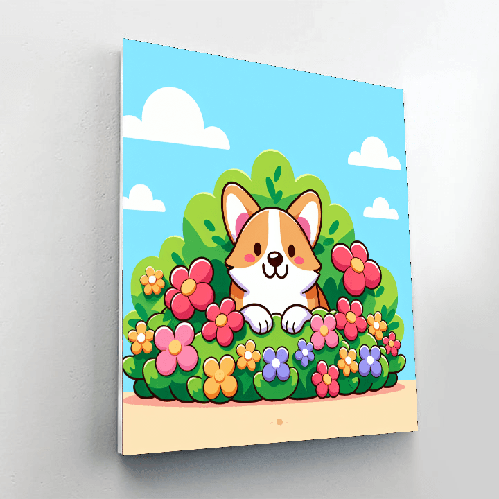 Curious Corgi Paint By Color