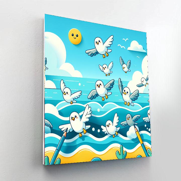 Giggling Gulls Numbered Painting Kits