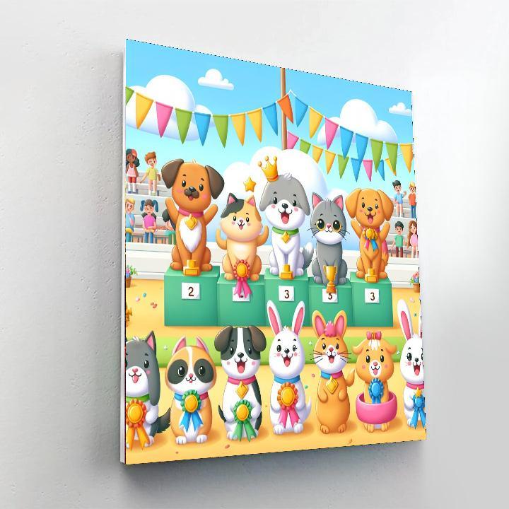 Colorful Pet Show Paint By Numbers Art