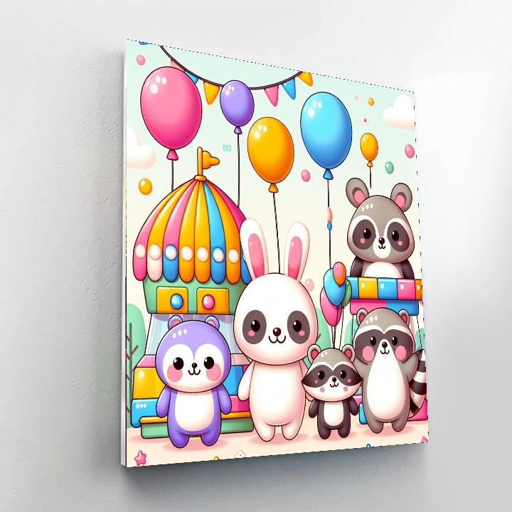 Cute Animal Carnival Painting Number Kit