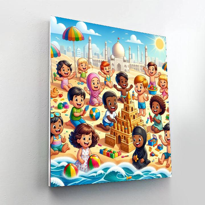 Doodle Day At The Beach Paint By Numbers Art