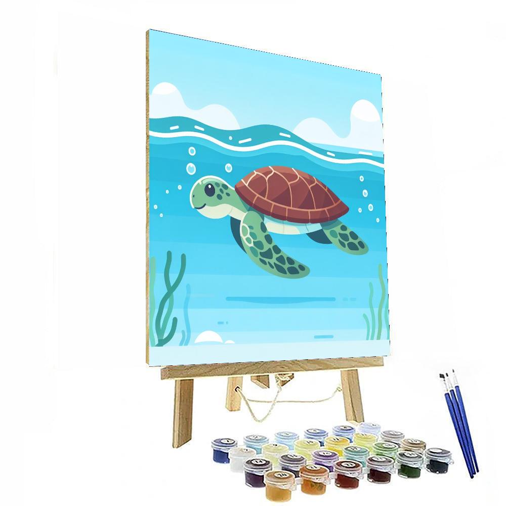 Serene Sea Turtle Paint By Numbers Art