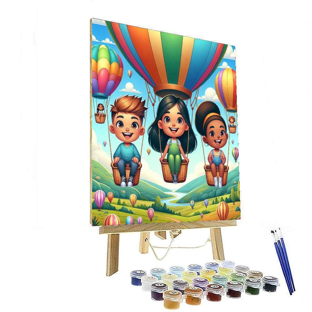 Jolly Balloon Ride Paint By Numbers Art
