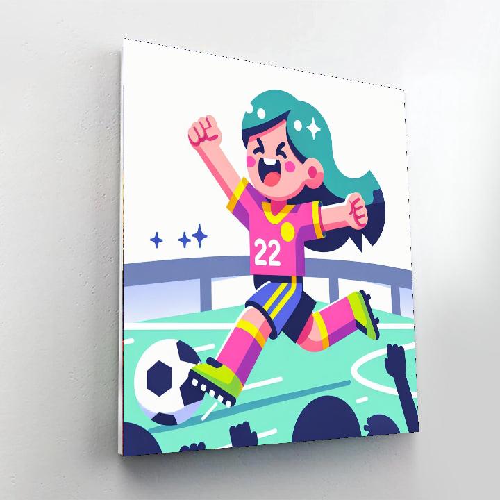 Energetic Football Player Numbered Painting Kits