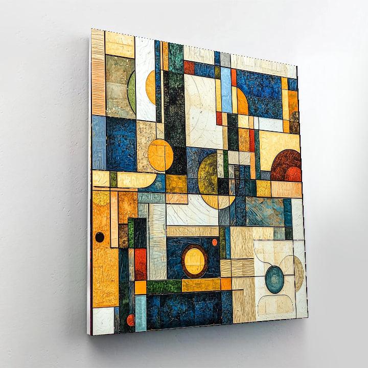 Paul Klee Inspired Whimsical Geometry  Painting Number Kit