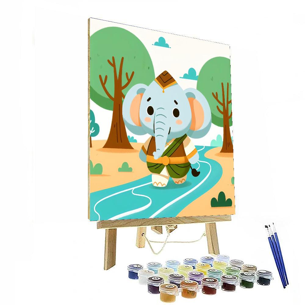 Enlightened Elephant Adventure Painting Number Kit