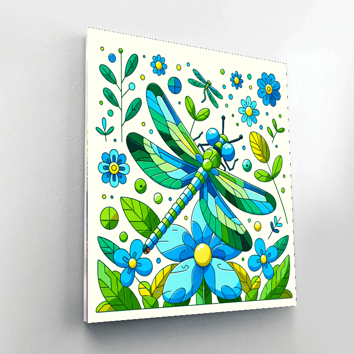 Dashing Dragonfly Number Painting