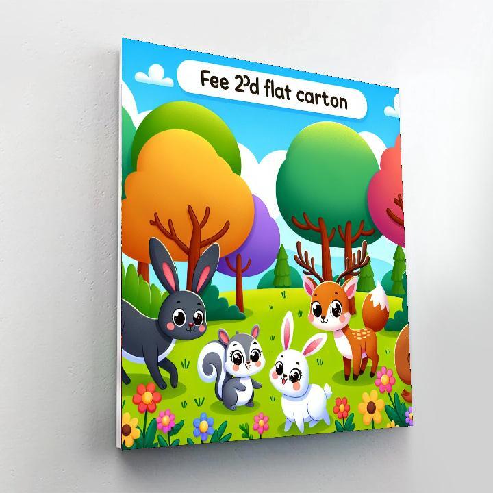 Cute Critters In The Forest Paint By Numbers Art