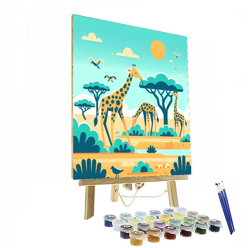 Gentle Giraffe Sanctuary Paint By Numbers