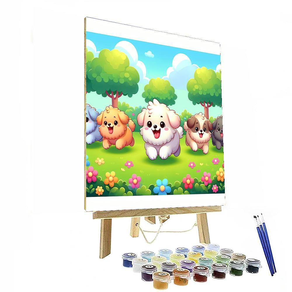 Playful Puppy Playtime Paint By Numbers