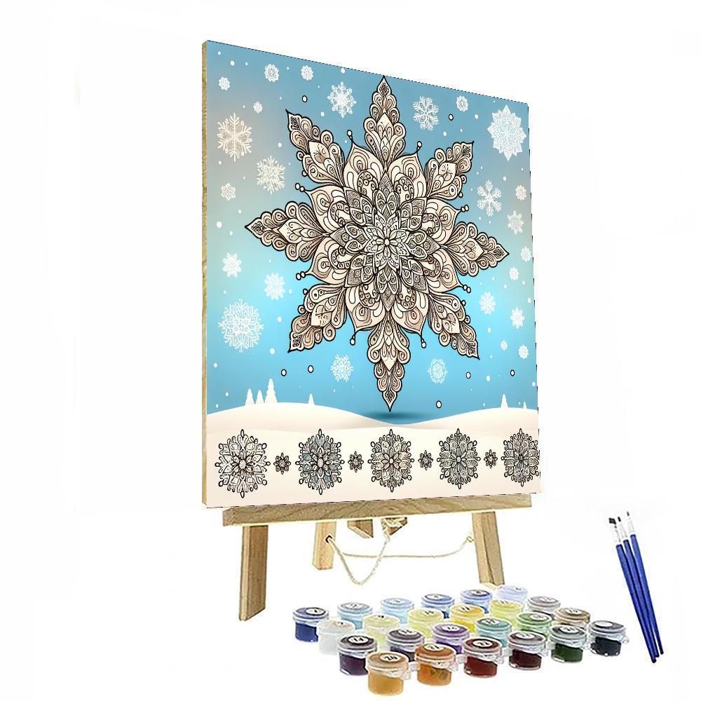 Whimsical Snowflake DIY Paint By Numbers