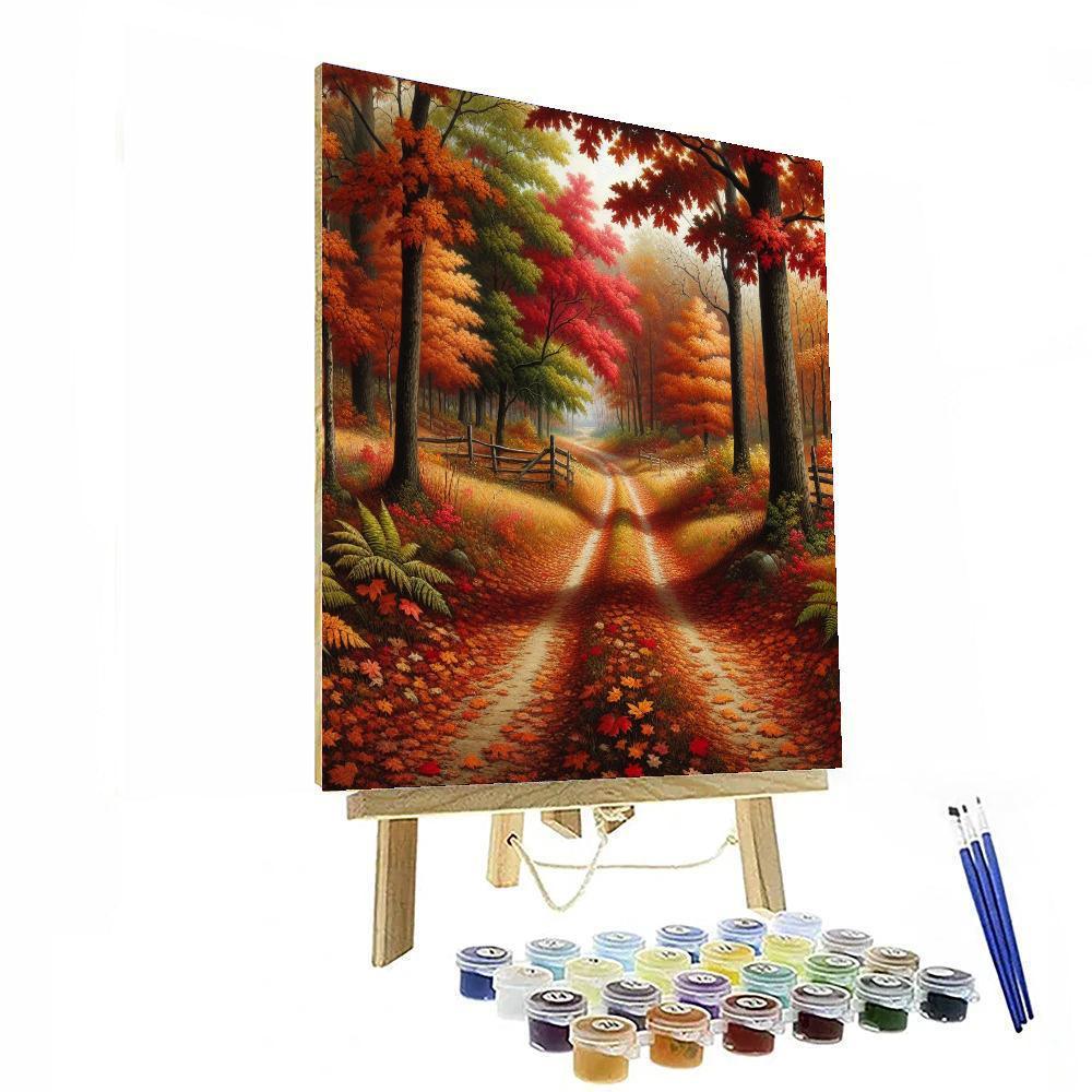 Rustic Autumn Pathway DIY Paint By Numbers