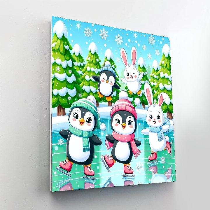 Cuddly Critters On Ice Paint By Numbers