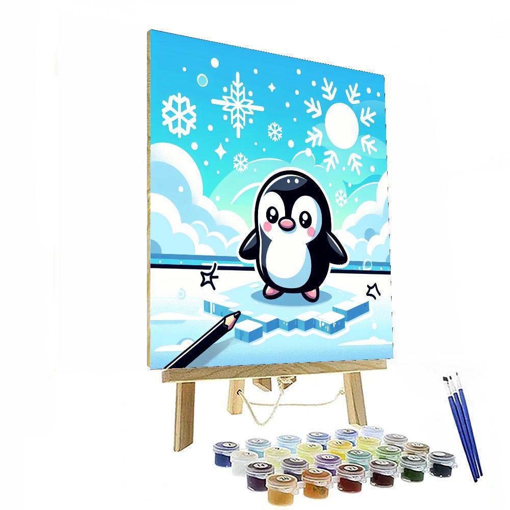 Curious Little Penguin Paint By Numbers Art