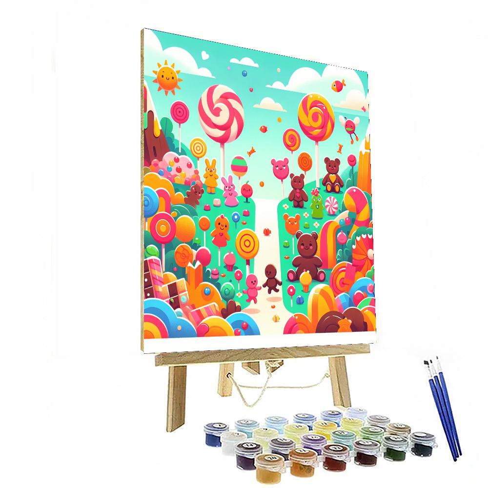 Candyland Fantasy World Paint By Numbers Art