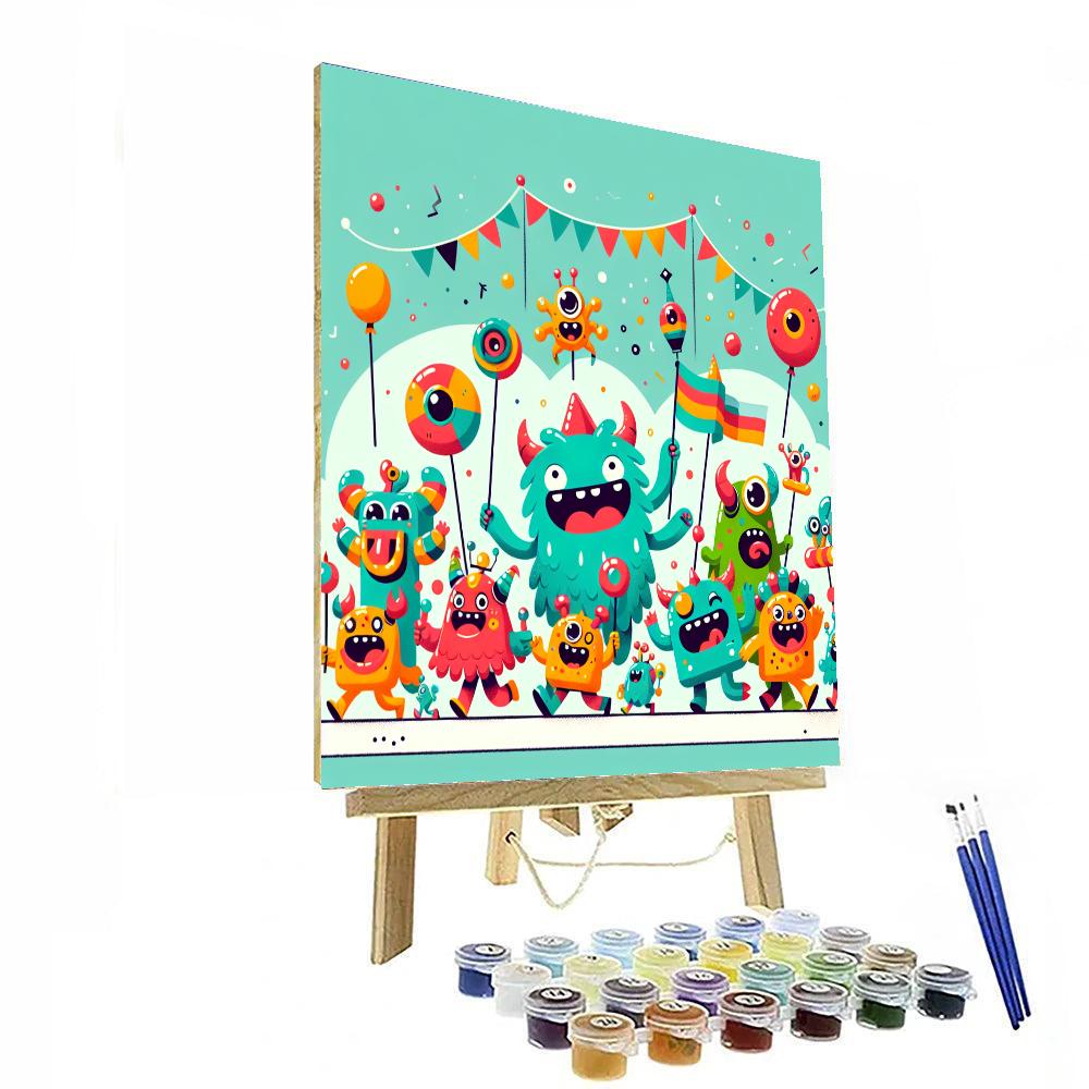 Playful Monster Parade Painting By Numbers Kit