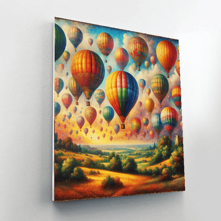 Vintage Hot Air Balloon Festival Number Painting